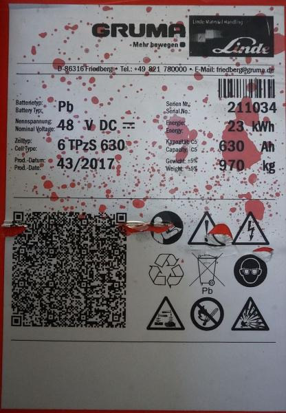 GRUMA 48 Volt 6 PzS 630 Ah - Batterij: afbeelding 5 GRUMA 48 Volt 6 PzS 630 Ah - Batterij: afbeelding 5