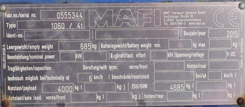 Mafi 1060 / 4t - Open/ Plateau aanhangwagen: afbeelding 4 Mafi 1060 / 4t - Open/ Plateau aanhangwagen: afbeelding 4