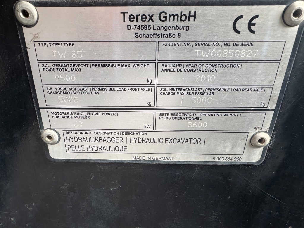 Terex TW 85 - Mobiele graafmachine: afbeelding 3 Terex TW 85 - Mobiele graafmachine: afbeelding 3
