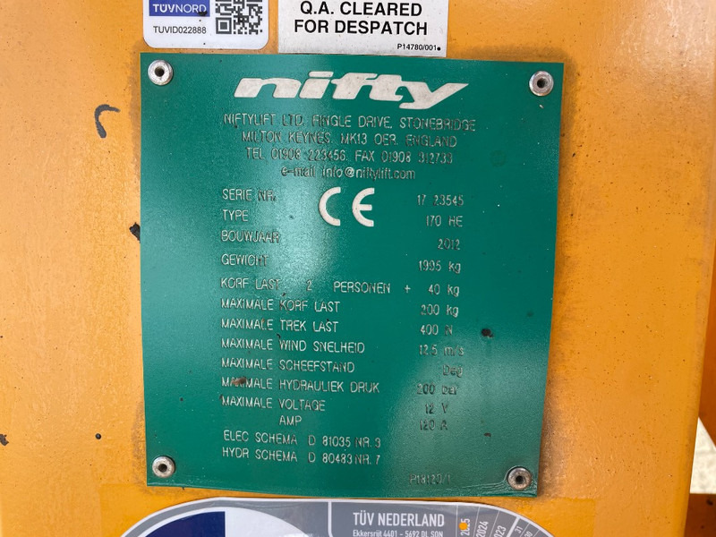 Niftylift 170 H E - Aanhanger hoogwerker: afbeelding 3 Niftylift 170 H E - Aanhanger hoogwerker: afbeelding 3