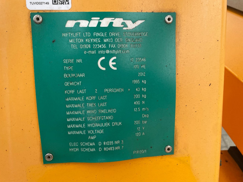 Niftylift 170 H E - Aanhanger hoogwerker: afbeelding 3 Niftylift 170 H E - Aanhanger hoogwerker: afbeelding 3