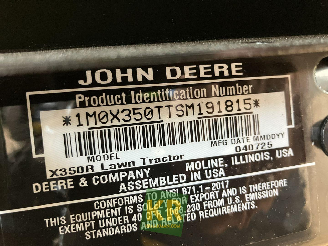 X350R John Deere - Gazonmaaier: afbeelding 5 X350R John Deere - Gazonmaaier: afbeelding 5