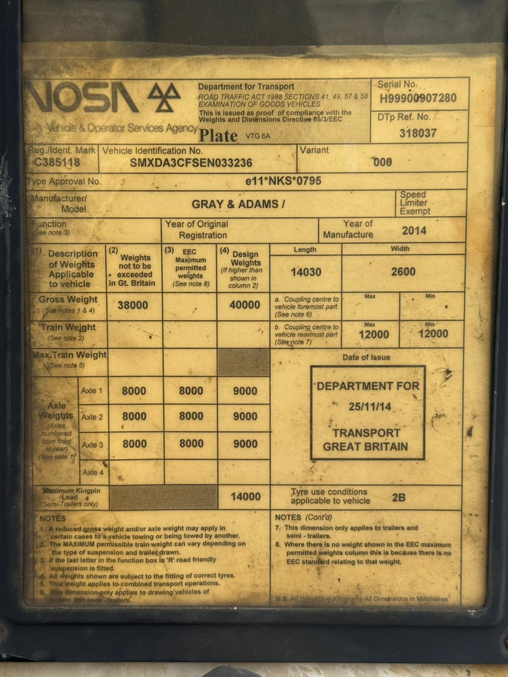 Gray and Adams 2014 SLXe 300 – CML22SC - Koelwagen oplegger: afbeelding 4 Gray and Adams 2014 SLXe 300 – CML22SC - Koelwagen oplegger: afbeelding 4