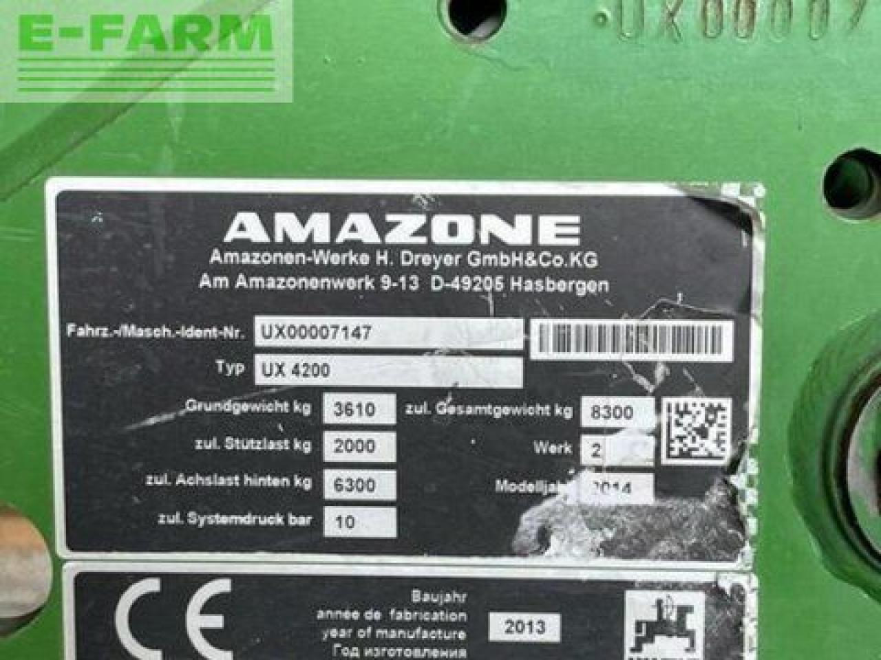 Amazone ux 4200 super (18) - Getrokken veldspuit: afbeelding 3 Amazone ux 4200 super (18) - Getrokken veldspuit: afbeelding 3