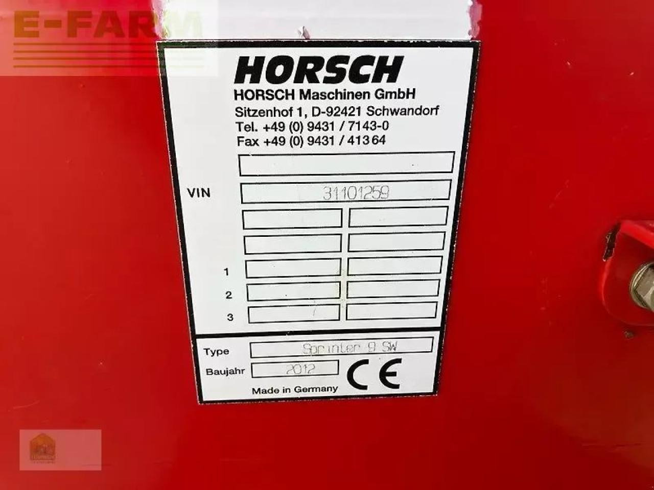 Horsch sprinter 9 sw - Zaaicombinatie: afbeelding 2 Horsch sprinter 9 sw - Zaaicombinatie: afbeelding 2