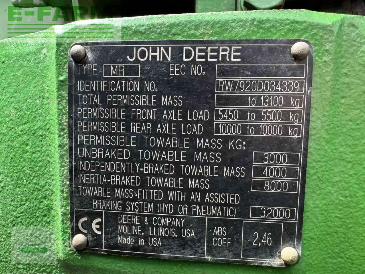 Tractor John Deere 7920: afbeelding 12