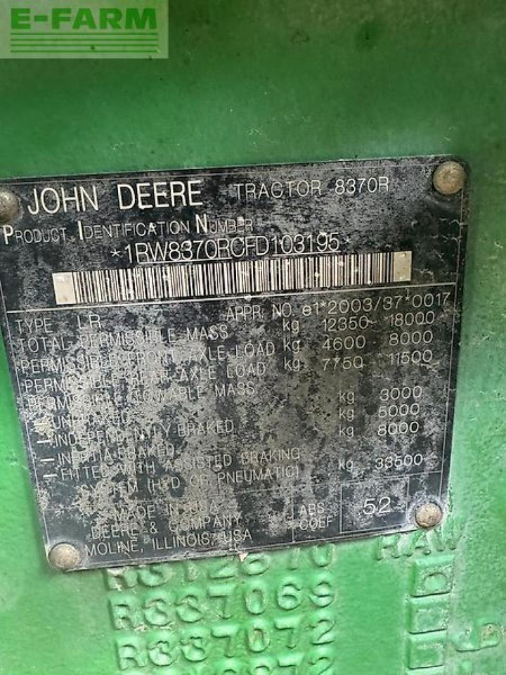 John Deere 8370r - Tractor: afbeelding 4 John Deere 8370r - Tractor: afbeelding 4