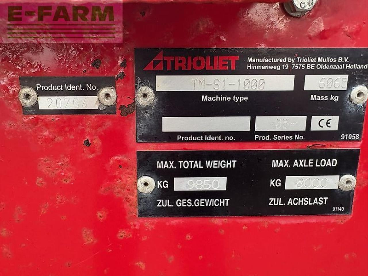 Trioliet triomix s1-1000 - Veeteelt materiaal: afbeelding 3 Trioliet triomix s1-1000 - Veeteelt materiaal: afbeelding 3
