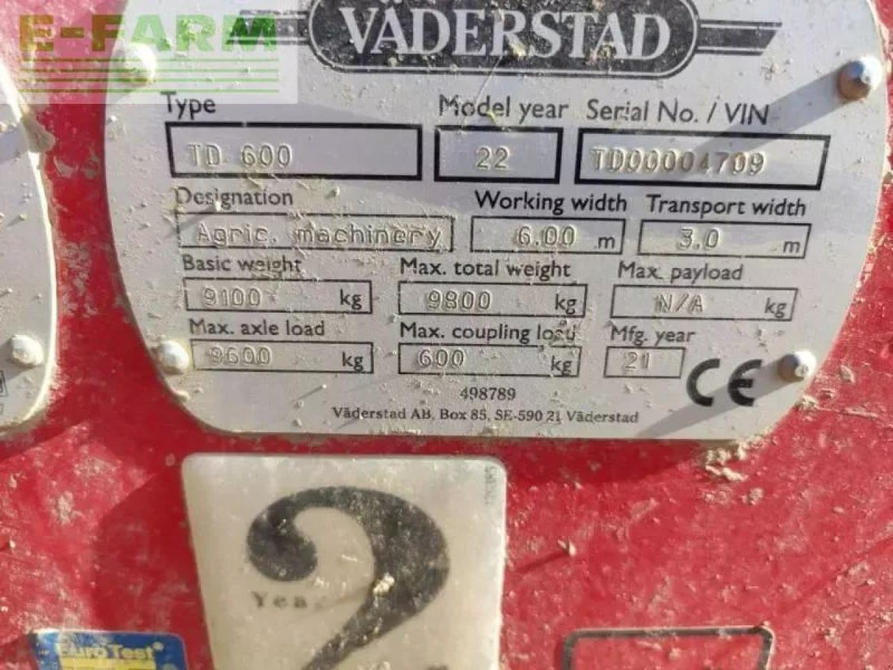 Väderstad td600 - Cultivator: afbeelding 2 Väderstad td600 - Cultivator: afbeelding 2