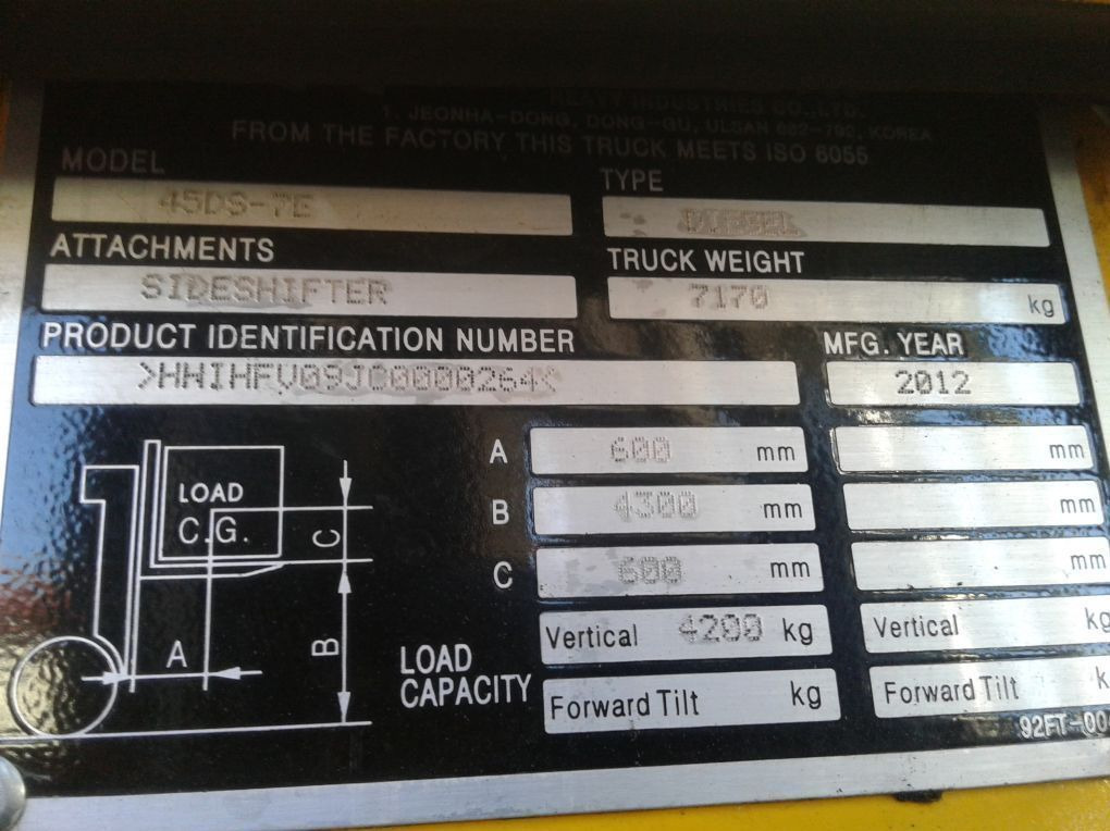 Hyundai 45DS-7E - Diesel heftruck: afbeelding 5 Hyundai 45DS-7E - Diesel heftruck: afbeelding 5