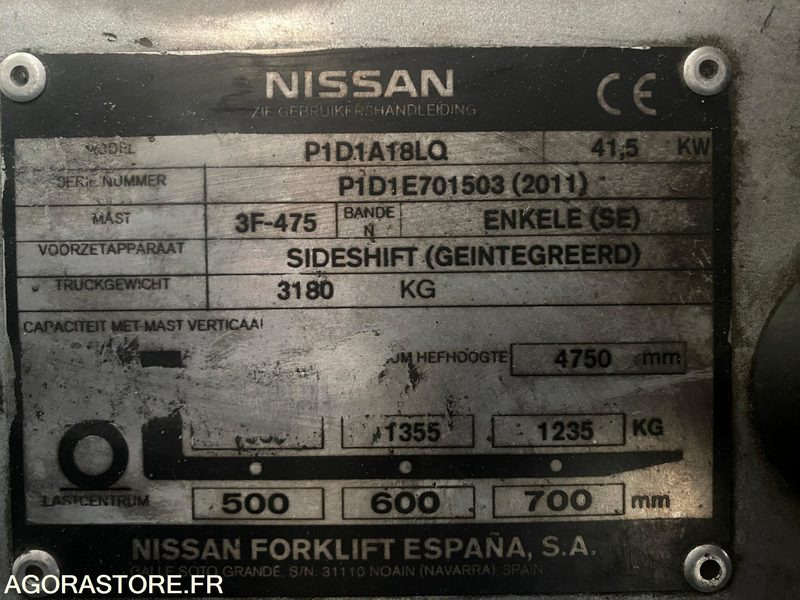 LPG heftruck Chariot élévateur GAZ NISSAN 1.8T: afbeelding 12