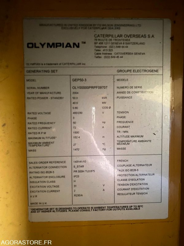 Groupe Electrogène 50 KVA ENERIA CAT - Industrie generator: afbeelding 5 Groupe Electrogène 50 KVA ENERIA CAT - Industrie generator: afbeelding 5