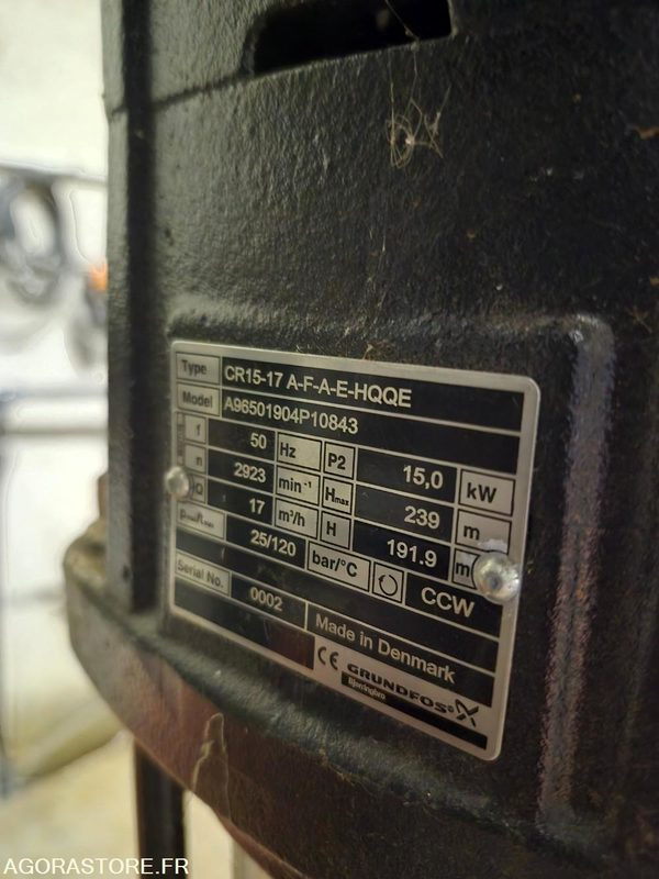POMPE COMPLETE GRUNDFOS CR15-17 TRIPHASE - Gereedschap/ Toebehoor: afbeelding 3 POMPE COMPLETE GRUNDFOS CR15-17 TRIPHASE - Gereedschap/ Toebehoor: afbeelding 3