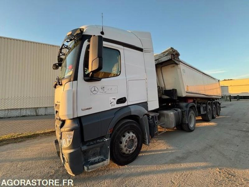 TRACTEUR 4X2 MERCEDES ACTROS 1845 2018 385 000 KM + BENNE ALUMINIUM SHMITZ 2016 - Trekker: afbeelding 3 TRACTEUR 4X2 MERCEDES ACTROS 1845 2018 385 000 KM + BENNE ALUMINIUM SHMITZ 2016 - Trekker: afbeelding 3