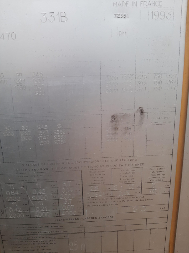 Potain GTMR 331B - Snelmontagekraan: afbeelding 1 Potain GTMR 331B - Snelmontagekraan: afbeelding 1