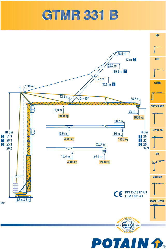 Potain GTMR 331B - Snelmontagekraan: afbeelding 4 Potain GTMR 331B - Snelmontagekraan: afbeelding 4