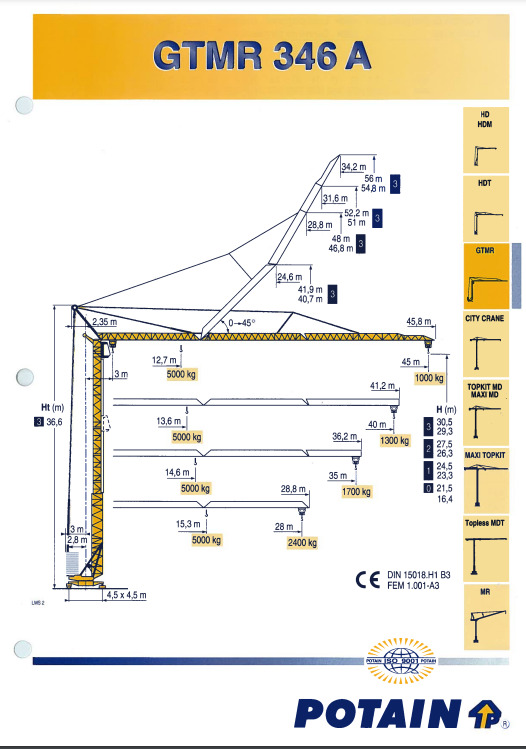 Snelmontagekraan Potain GTMR 346A: afbeelding 7
