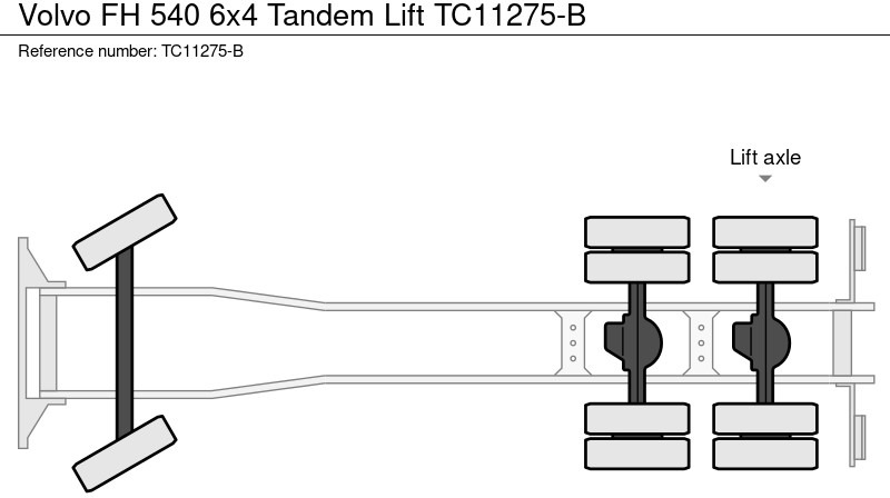Chassis vrachtwagen Volvo FH 540 6x4 Tandemlift: afbeelding 9