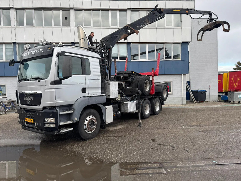 MAN TGS 33.480 6X4 + HIAB 251S.82 + TRAILER 2 AXLE KRAEMER - Houttransport, Kraanwagen: afbeelding 1 MAN TGS 33.480 6X4 + HIAB 251S.82 + TRAILER 2 AXLE KRAEMER - Houttransport, Kraanwagen: afbeelding 1