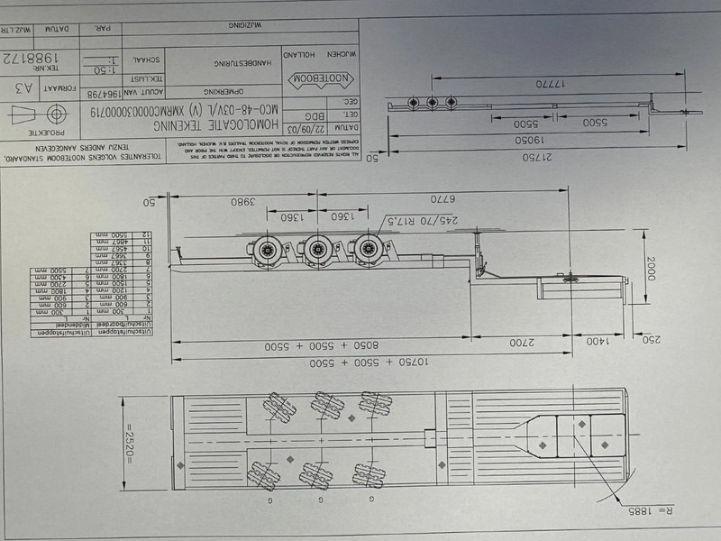 Dieplader oplegger Nooteboom MCO-48-03V/L, 3 AXLE STEERINGDUBBLE EXTENDABLE 2 X 5,5 METER: afbeelding 6