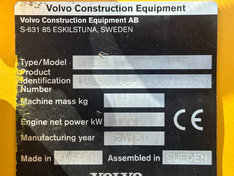 Lader Volvo L60H , CE, 31359 HOURS, AUXILIARY HYDRAULICS, AIR CONDITIONER: afbeelding 18