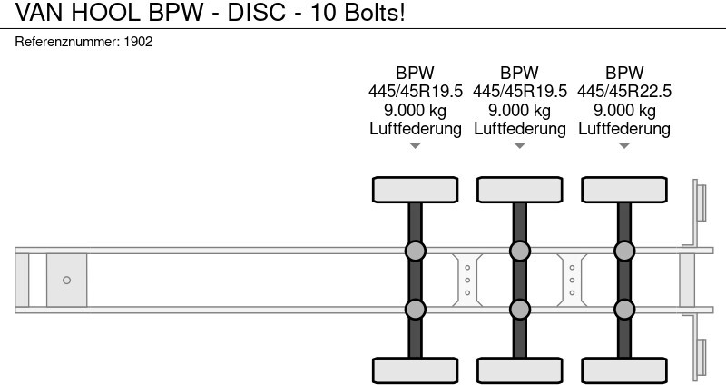 Schuifzeiloplegger Van Hool BPW - DISC - 10 Bolts!: afbeelding 15