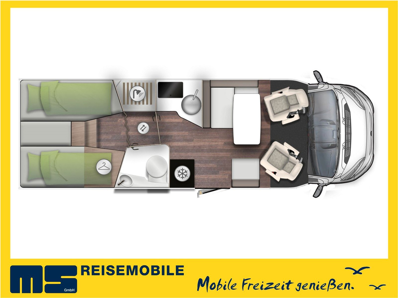 Forster T 745 EB /-2025-/ 140PS / EINZELBETTEN & RAUMBAD - Half integraal camper: afbeelding 2 Forster T 745 EB /-2025-/ 140PS / EINZELBETTEN & RAUMBAD - Half integraal camper: afbeelding 2