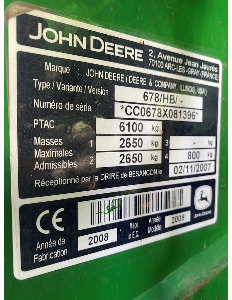 JOHN DEERE 678/HB/- - Andere machine: afbeelding 4 JOHN DEERE 678/HB/- - Andere machine: afbeelding 4