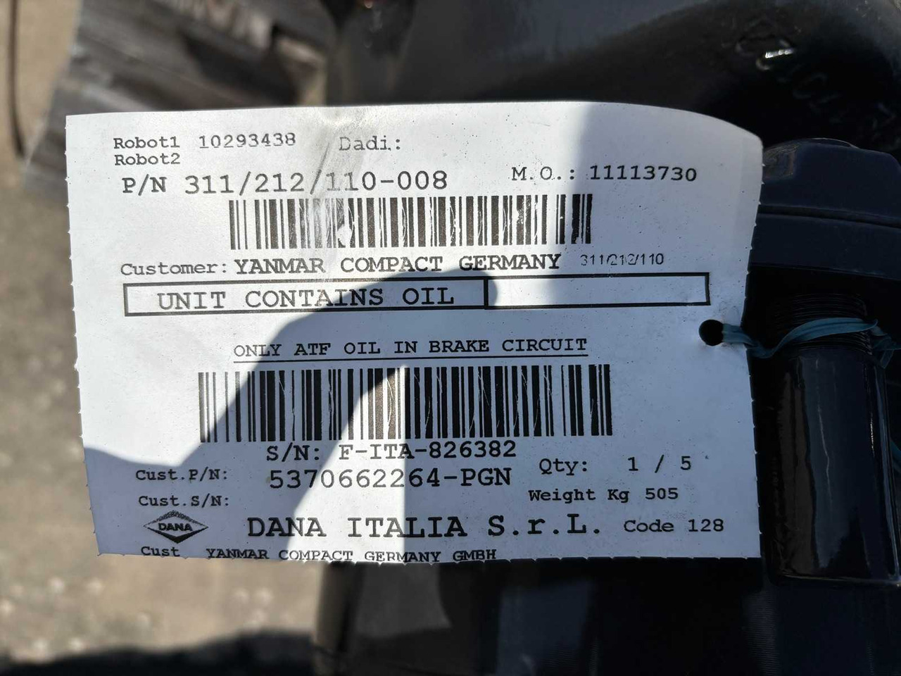 DANA ITALIA S.R.L SPICER / DANA - PLANETARY STEERING GEAR AXLE - Graafmachine: afbeelding 5 DANA ITALIA S.R.L SPICER / DANA - PLANETARY STEERING GEAR AXLE - Graafmachine: afbeelding 5