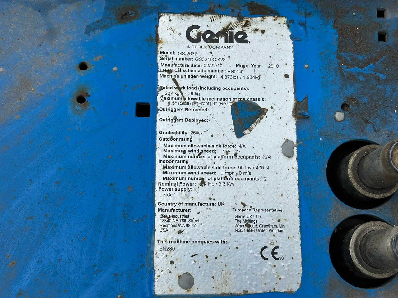 Hoogwerker GENIE - GS-2632 - AERIAL WORK PLATFORMS - 2010: afbeelding 15