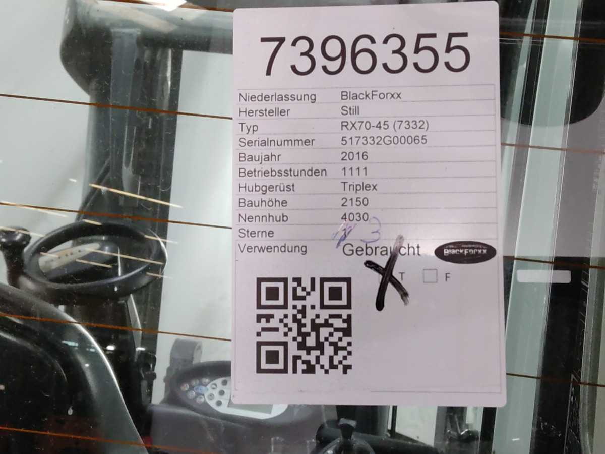 STILL RX70-45 2016 FORKLIFT - Heftruck: afbeelding 2 STILL RX70-45 2016 FORKLIFT - Heftruck: afbeelding 2