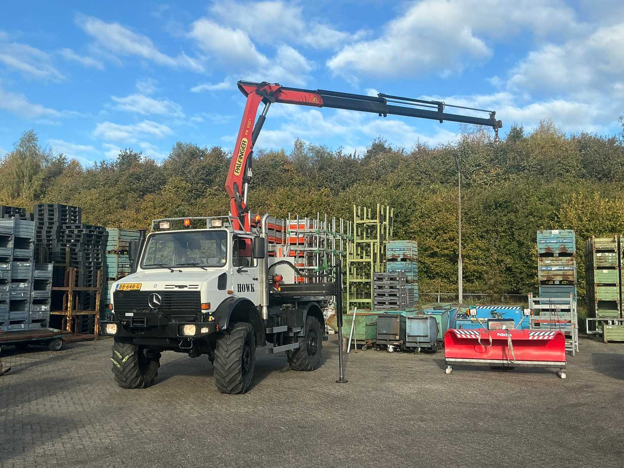 2002 MERCEDES-BENZ UNIMOG U2150L WITH PALFINGER PK 9501 CRANE AND AERIAL PLATFORM - Vrachtwagen: afbeelding 2 2002 MERCEDES-BENZ UNIMOG U2150L WITH PALFINGER PK 9501 CRANE AND AERIAL PLATFORM - Vrachtwagen: afbeelding 2