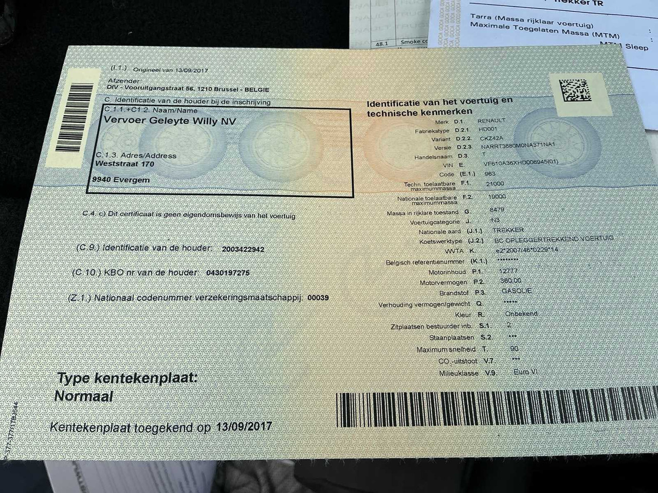 Vrachtwagen 2017 RENAULT T480 COMFORT THD001 HIGH EDITION TRACTOR RENAULT T480 COMFORT: afbeelding 29 Vrachtwagen 2017 RENAULT T480 COMFORT THD001 HIGH EDITION TRACTOR RENAULT T480 COMFORT: afbeelding 29