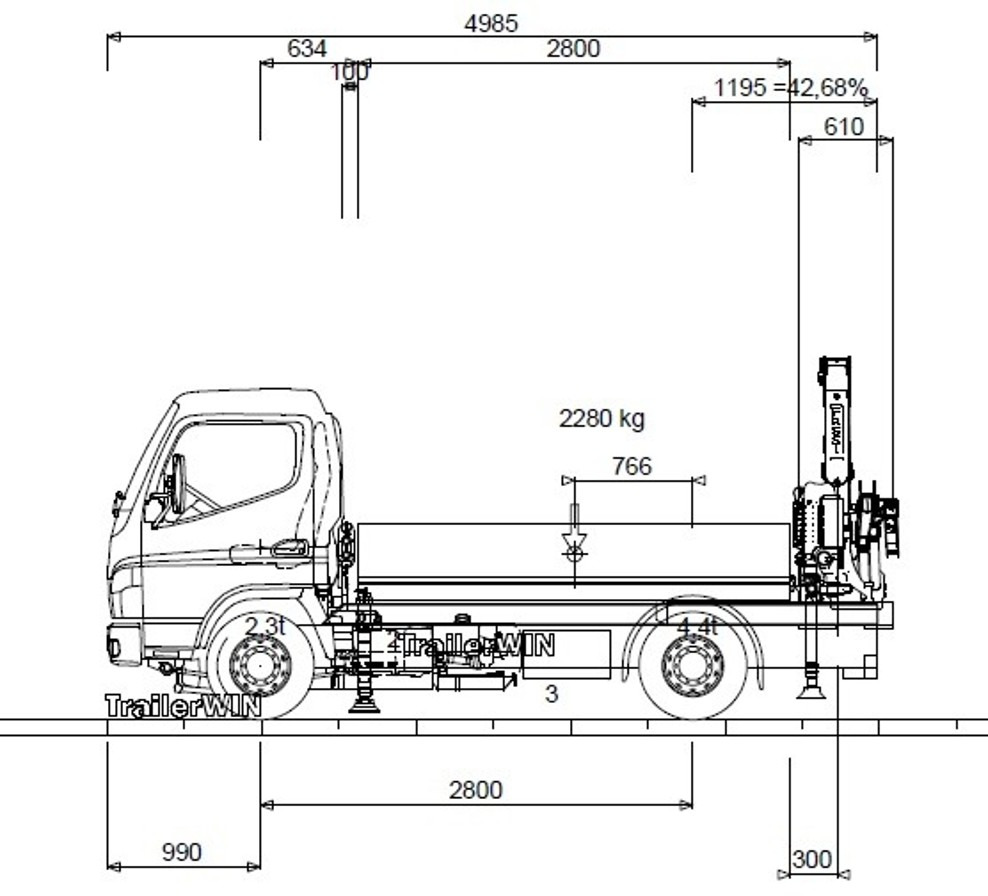 FUSO 6S15 Pritsche 2.8m Heckkran 4xhydr+1xman. Funk! - Bestelwagen open laadbak: afbeelding 1 FUSO 6S15 Pritsche 2.8m Heckkran 4xhydr+1xman. Funk! - Bestelwagen open laadbak: afbeelding 1