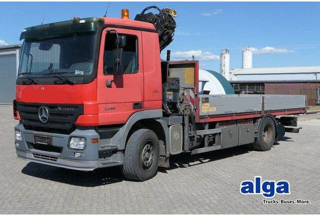 Mercedes-Benz 1844 L Actros 4x2, Hiab 144E-3, Funk, Voll-Luft - Vrachtwagen met open laadbak: afbeelding 1 Mercedes-Benz 1844 L Actros 4x2, Hiab 144E-3, Funk, Voll-Luft - Vrachtwagen met open laadbak: afbeelding 1