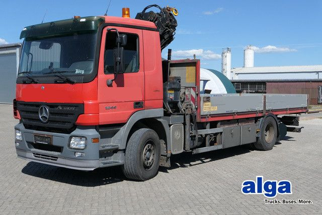 Mercedes-Benz 1844 L Actros 4x2, Hiab 144E-3, Funk, Voll-Luft - Vrachtwagen met open laadbak, Kraanwagen: afbeelding 1 Mercedes-Benz 1844 L Actros 4x2, Hiab 144E-3, Funk, Voll-Luft - Vrachtwagen met open laadbak, Kraanwagen: afbeelding 1
