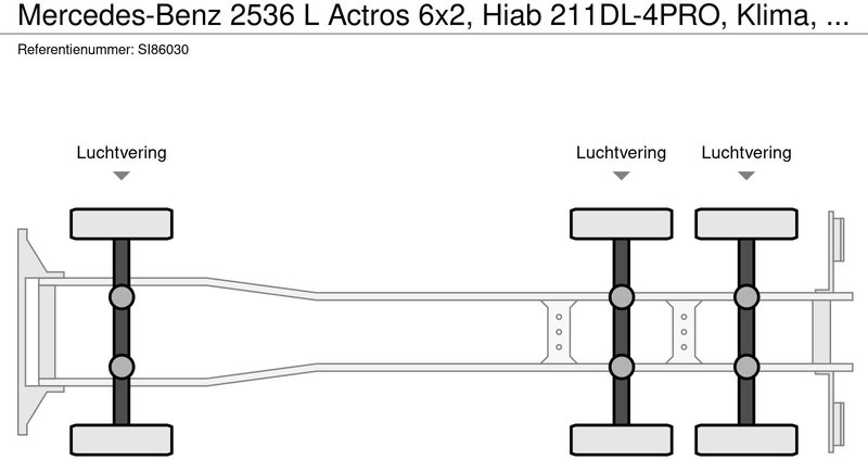 Mercedes-Benz 2536 L Actros 6x2, Hiab 211DL-4PRO, Klima, AHK - Vrachtwagen met open laadbak: afbeelding 2 Mercedes-Benz 2536 L Actros 6x2, Hiab 211DL-4PRO, Klima, AHK - Vrachtwagen met open laadbak: afbeelding 2