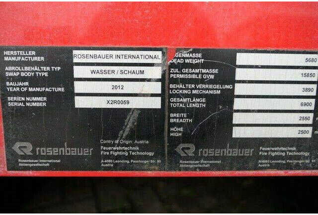 Brandweerwagen ROSENBAUER ROSENBAUER/Feuerwehr/Wasserwerfer: afbeelding 8 Brandweerwagen ROSENBAUER ROSENBAUER/Feuerwehr/Wasserwerfer: afbeelding 8