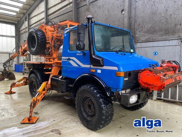 Unimog U 1450 4x4, Kran, Seilwinde - Kraanwagen, Kraanwagen: afbeelding 1 Unimog U 1450 4x4, Kran, Seilwinde - Kraanwagen, Kraanwagen: afbeelding 1