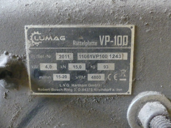 Trilplaat Plaque vibrante thermique Lumas VP100: afbeelding 7 Trilplaat Plaque vibrante thermique Lumas VP100: afbeelding 7