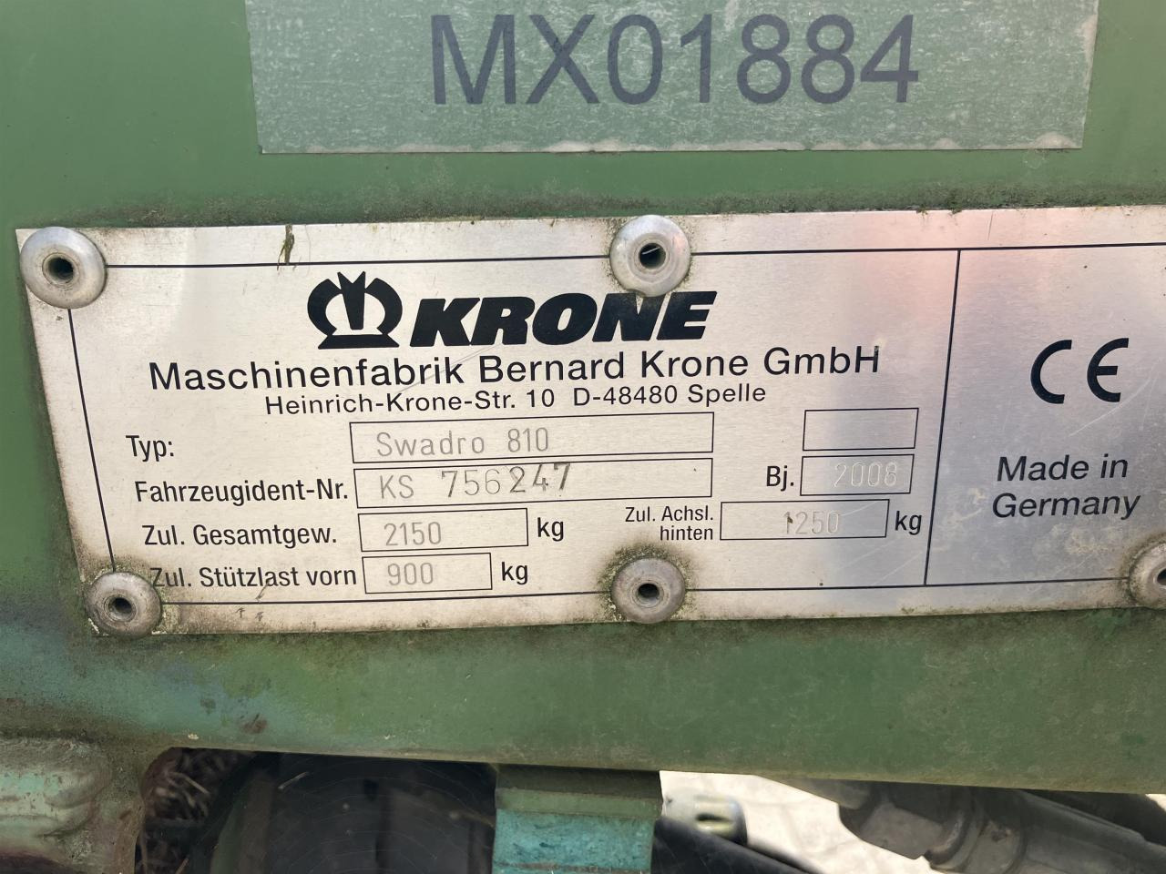 Krone SWADRO 810 - Hooischudder: afbeelding 3 Krone SWADRO 810 - Hooischudder: afbeelding 3