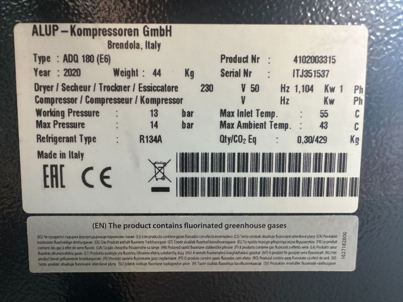 Alup ADQ 180 Luchtdroger 3000 L / min 14 Bar Air Dryer - Luchtcompressor: afbeelding 3 Alup ADQ 180 Luchtdroger 3000 L / min 14 Bar Air Dryer - Luchtcompressor: afbeelding 3
