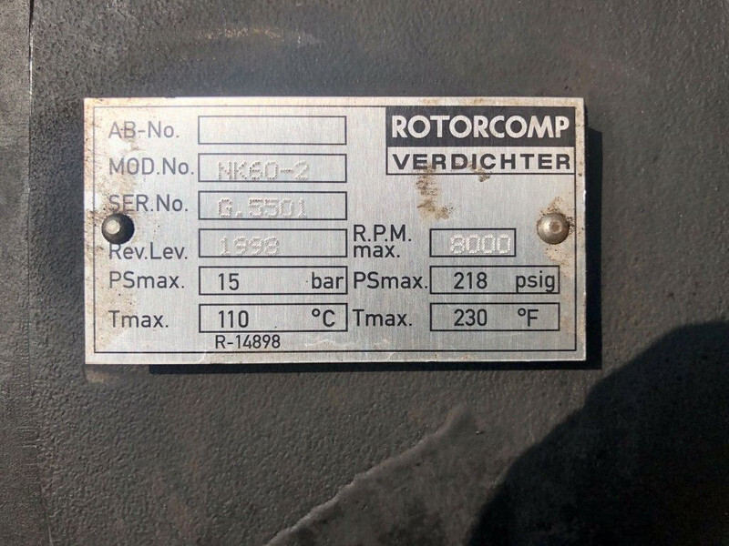 Luchtcompressor Creemers RCN 15-61 15 kW 1660 Liter/min 15 bar schroefcompressor: afbeelding 7