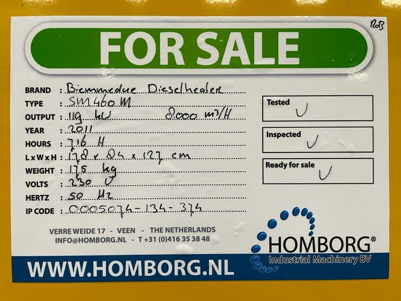 Bouwkachel Dieselheater Air to Air SM 460M 119 kW - 8000 m3 / h Diesel Heater Kachel: afbeelding 12 Bouwkachel Dieselheater Air to Air SM 460M 119 kW - 8000 m3 / h Diesel Heater Kachel: afbeelding 12