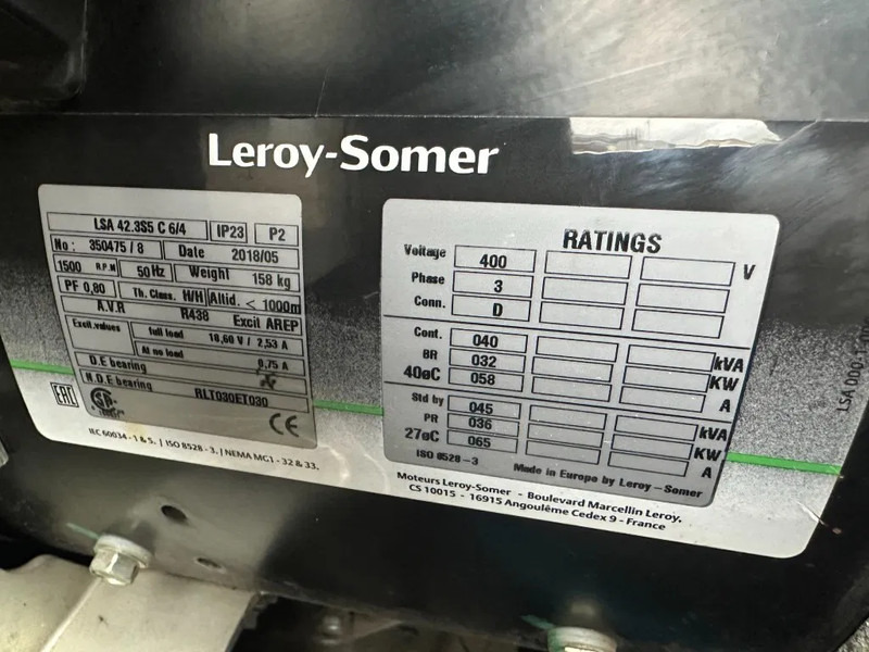 Industrie generator Europower EPUS44TDE Kubota Leroy Somer 44 kVA Supersilent Rentalg eneratorset 2018 !: afbeelding 10