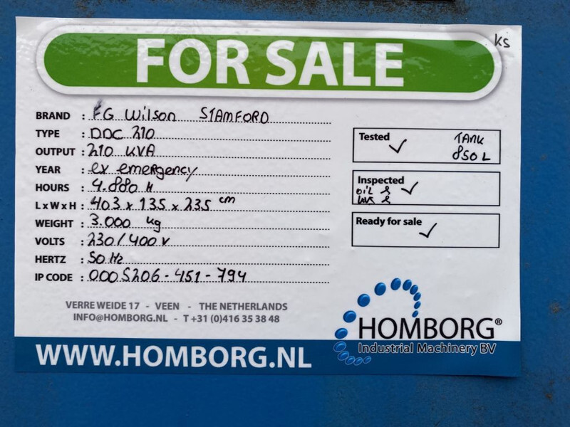 Industrie generator FG Wilson Stamford 210 kVA Silent generatorset: afbeelding 16