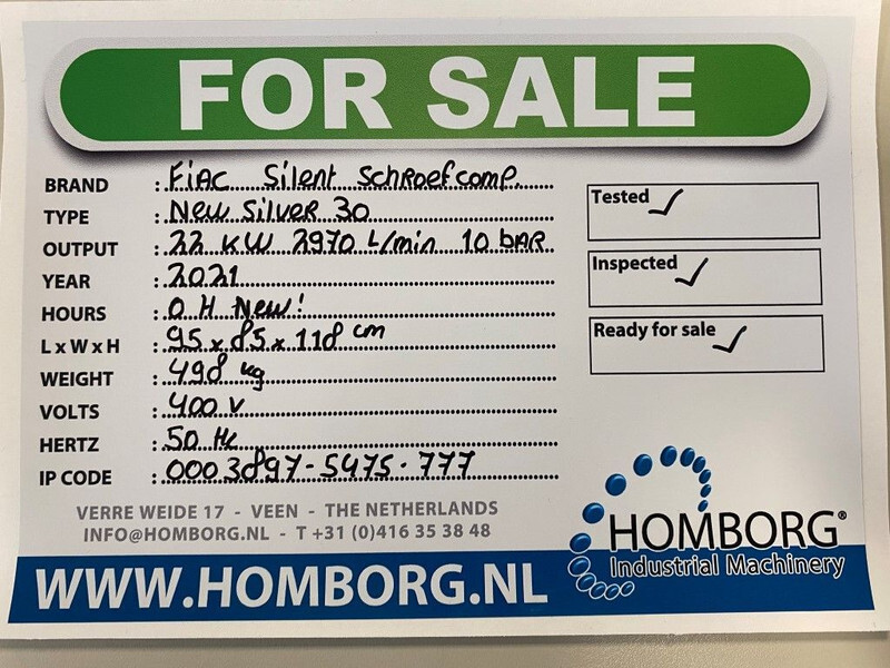 Fiac New Silver 30 Silent 22 KW 2970 L / min 10 Bar Elektrische Schroefcompressor - Luchtcompressor: afbeelding 2 Fiac New Silver 30 Silent 22 KW 2970 L / min 10 Bar Elektrische Schroefcompressor - Luchtcompressor: afbeelding 2