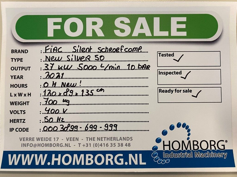 Fiac New Silver 50 Silent 37 kW 5000 L / min 10 Bar Elektrische Schroefcompressor - Luchtcompressor: afbeelding 2 Fiac New Silver 50 Silent 37 kW 5000 L / min 10 Bar Elektrische Schroefcompressor - Luchtcompressor: afbeelding 2