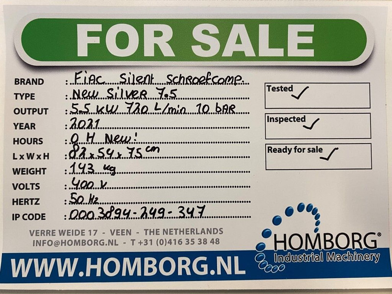 Fiac New Silver 7.5 Silent 5.5 kW 720 L / min 10 Bar Elektrische Schroefcompressor - Luchtcompressor: afbeelding 2 Fiac New Silver 7.5 Silent 5.5 kW 720 L / min 10 Bar Elektrische Schroefcompressor - Luchtcompressor: afbeelding 2