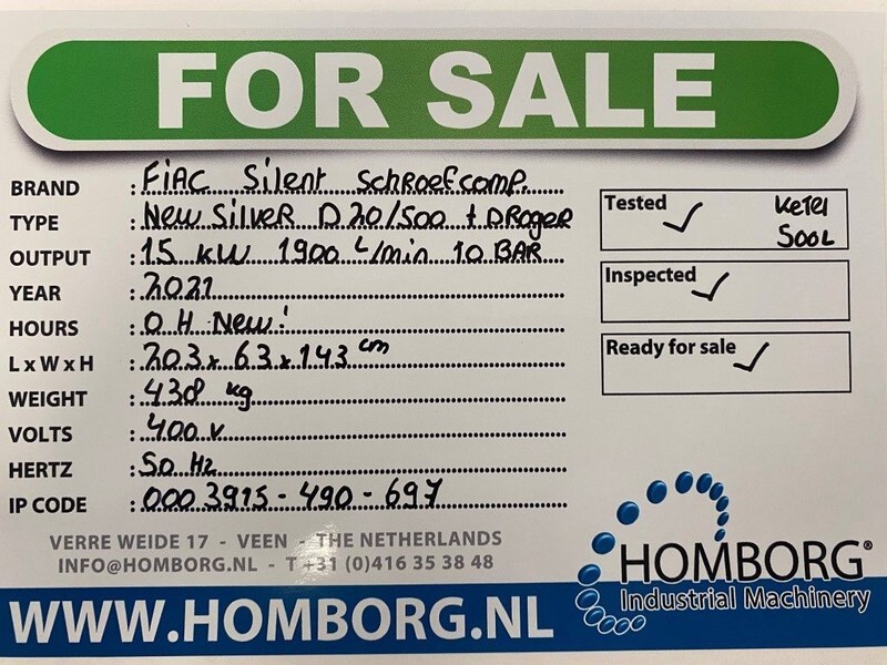 Fiac New Silver D 20 / 500 Silent 15 kW 1900 L / min 10 Bar Elektrische Schroefcompressor met ketel en droger - Luchtcompressor: afbeelding 2 Fiac New Silver D 20 / 500 Silent 15 kW 1900 L / min 10 Bar Elektrische Schroefcompressor met ketel en droger - Luchtcompressor: afbeelding 2